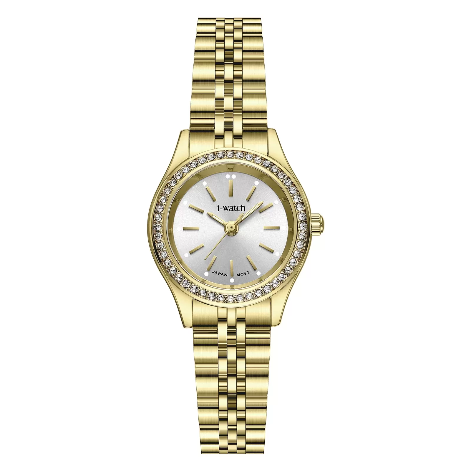 ساعت مچی زنانه iWatch مدل 190292LD بند استیل طلایی