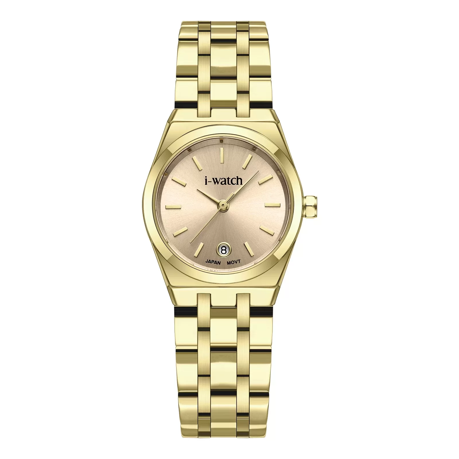 ساعت مچی iWatch مدل 190331L طلایی بند استیل