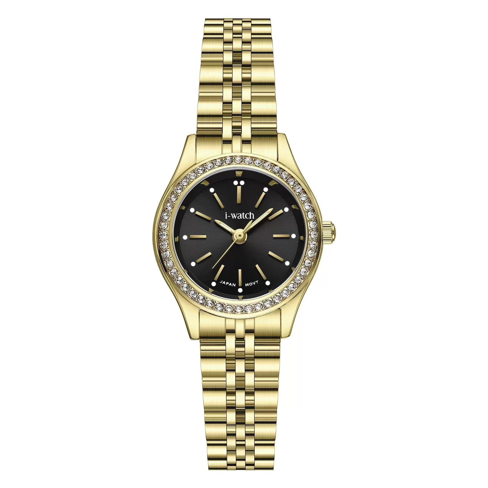 ساعت مچی زنانه iWatch مدل 190292LD بند استیل طلایی