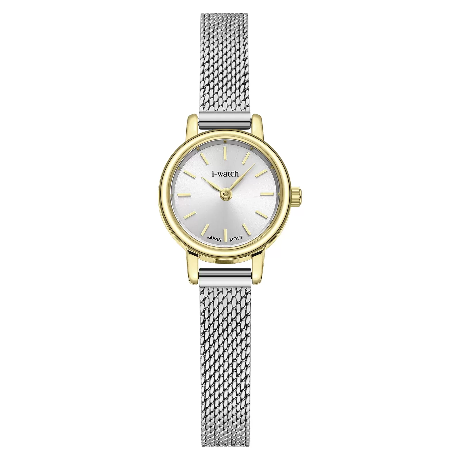 ساعت مچی زنانه برند iWatch مدل 190338L بند استیل طلایی