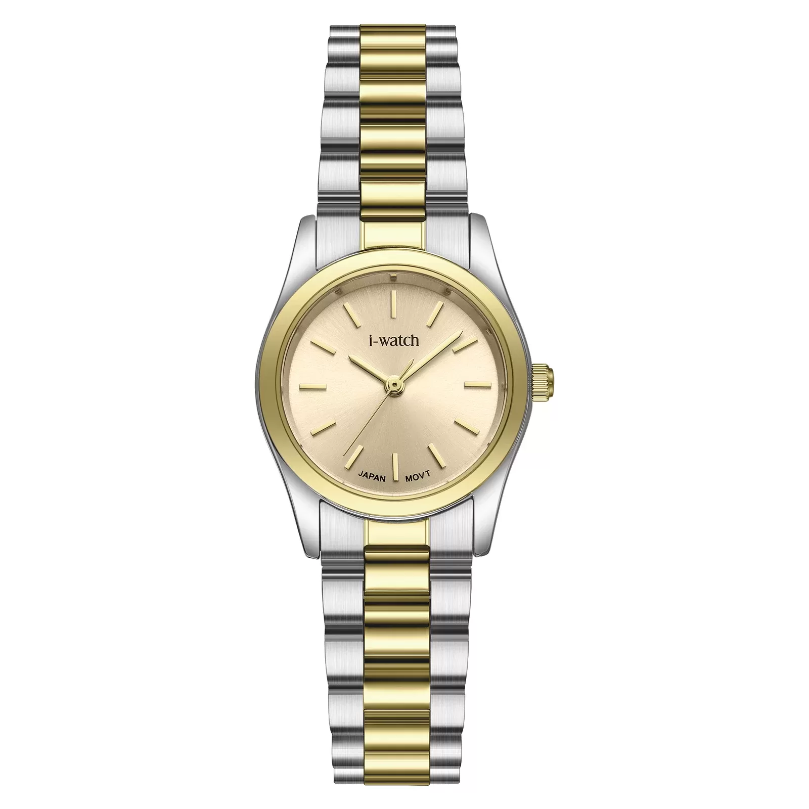 ساعت مچی زنانه برند iWatch مدل 190300L بند استیل طلایی