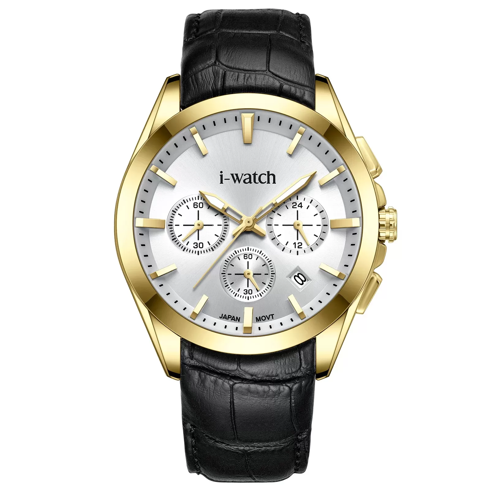 ساعت مچی مردانه برند iWatch مدل 190319M بند چرم مشکی