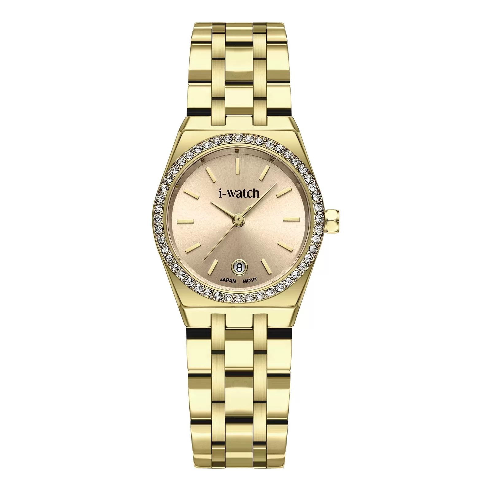 ساعت مچی زنانه برند iWatch مدل 190331LD بند استیل طلایی