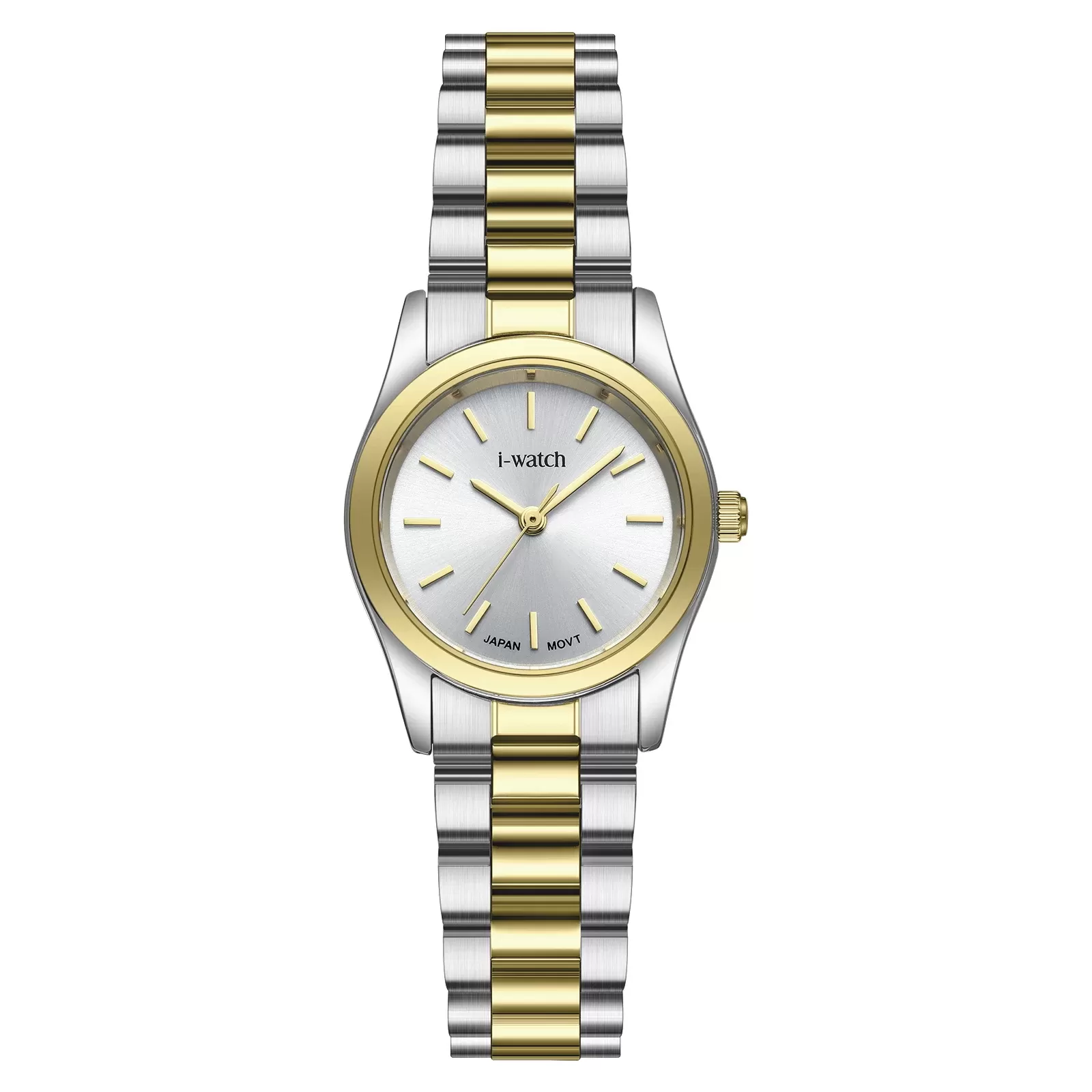 ساعت مچی زنانه برند iWatch مدل 190300L بند استیل طلایی