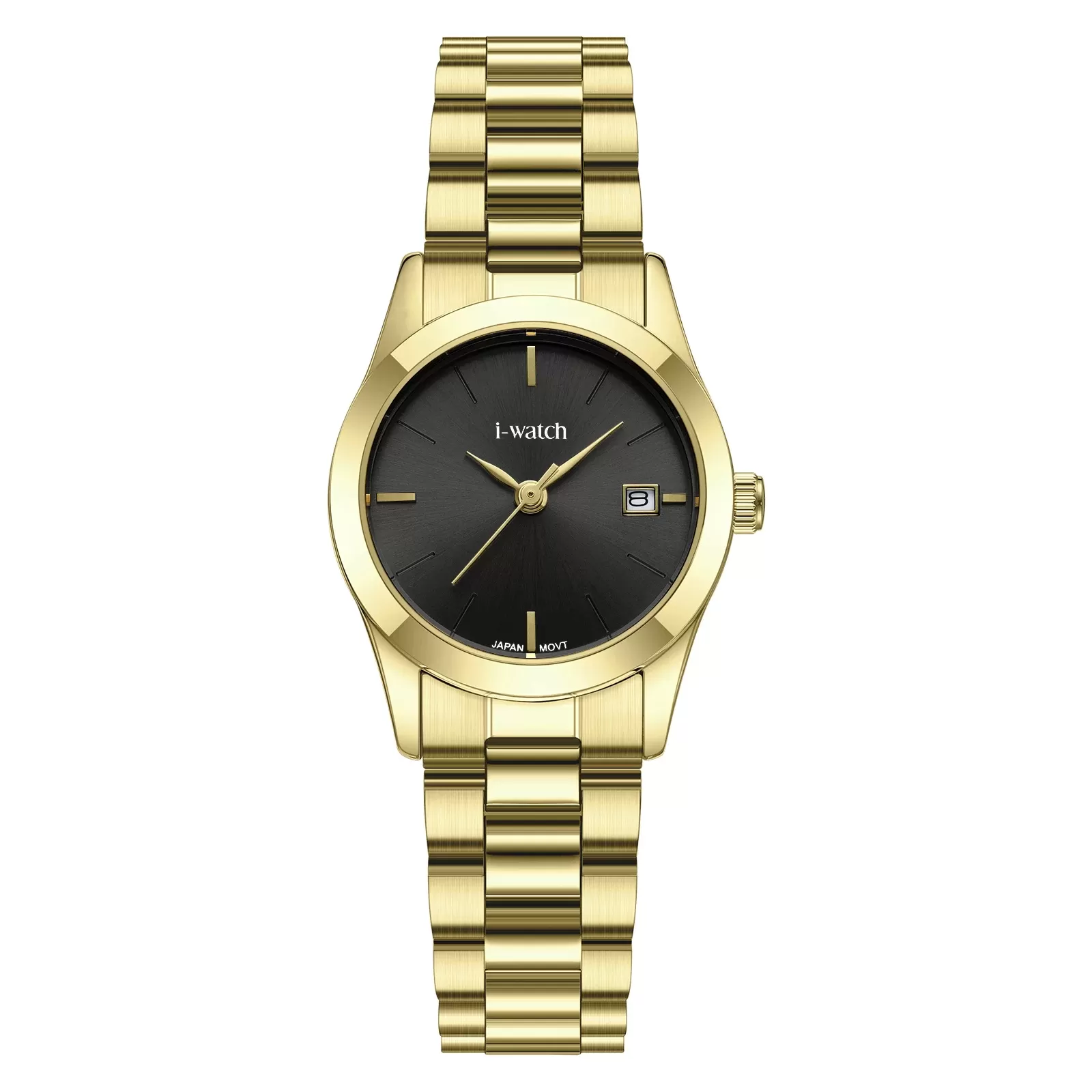 ساعت مچی زنانه برند iWatch مدل 190333L بند استیل طلایی