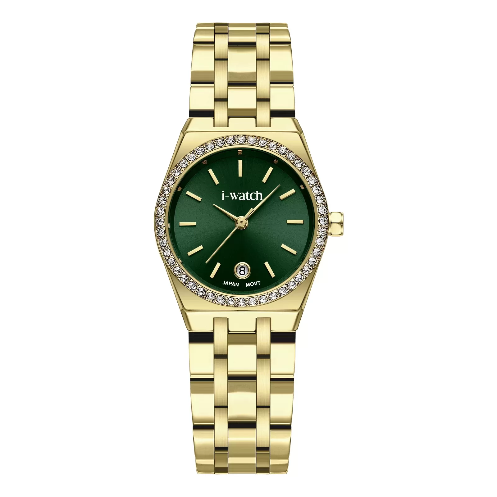 ساعت مچی زنانه برند iWatch مدل 190331LD بند استیل طلایی
