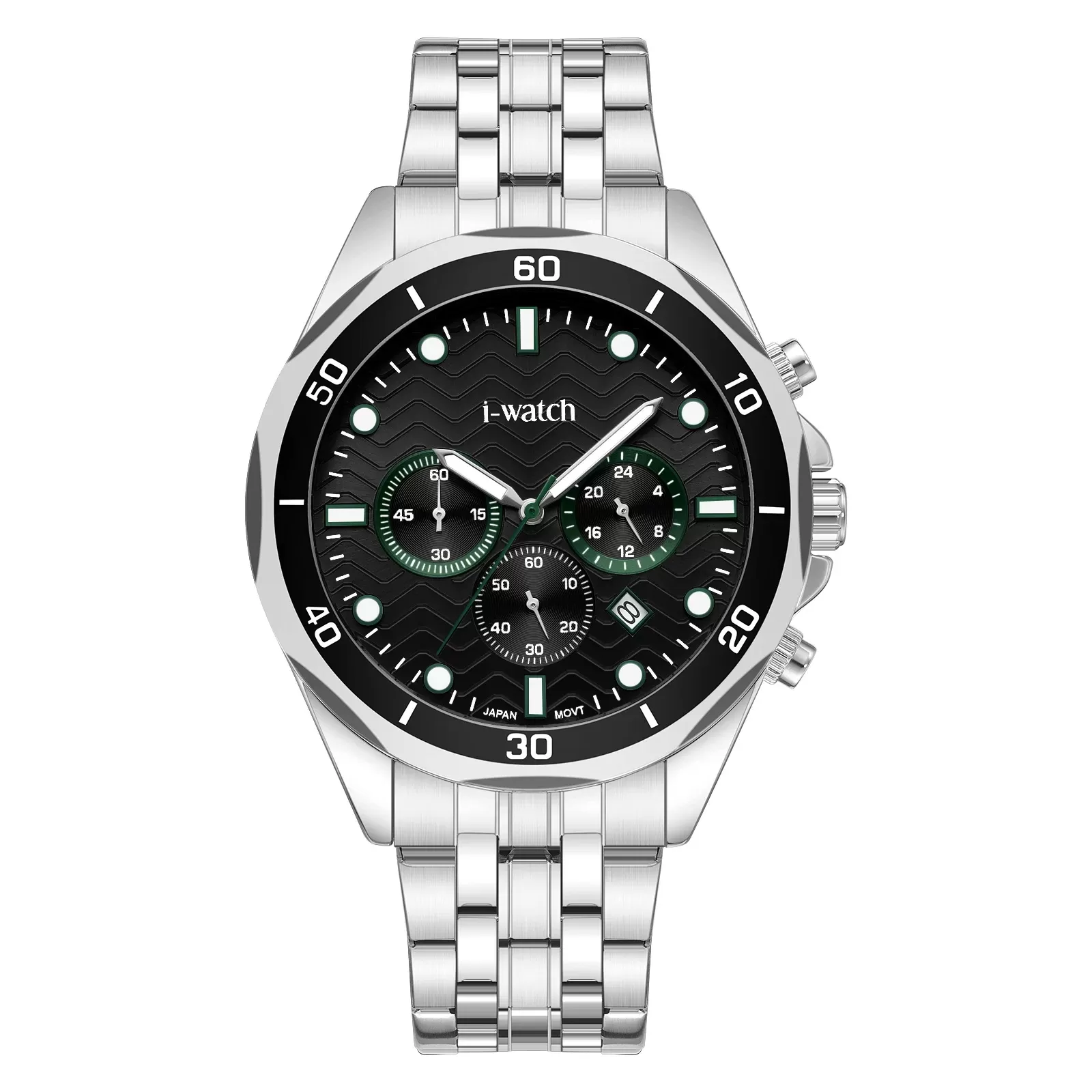 ساعت مچی مردانه برند iWatch مدل 195306M بند استیل طلایی