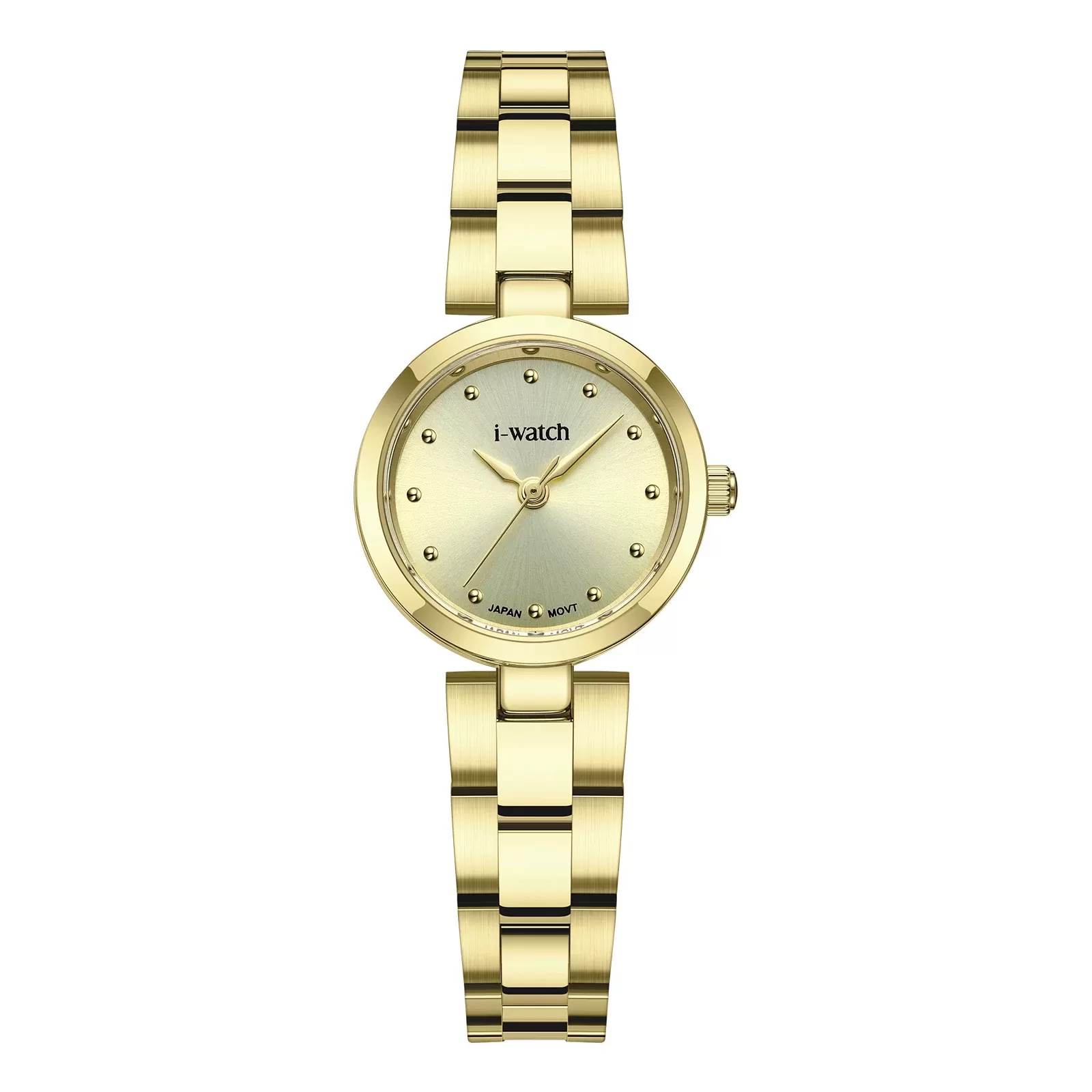 ساعت مچی زنانه iWatch مدل 190298L بند استیل طلایی