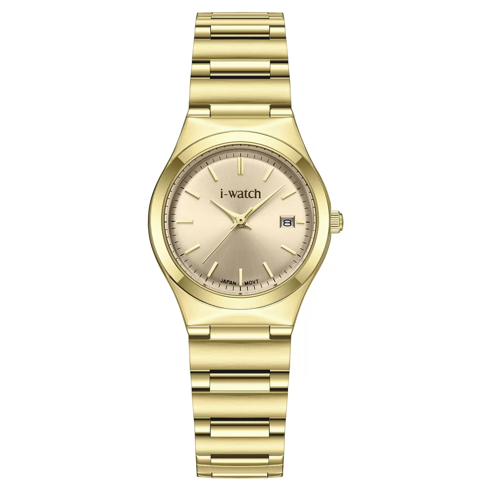 ساعت مچی iWatch مدل 190330L بند استیل طلایی