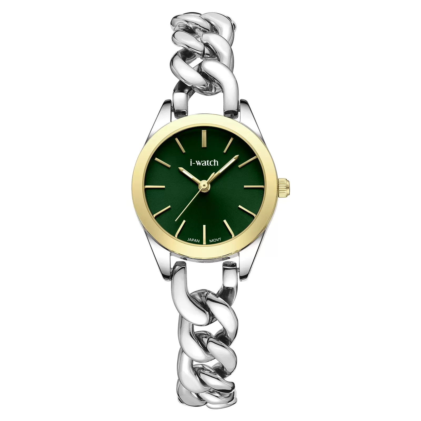 ساعت مچی زنانه iWatch مدل 190289L بند استیل طلایی