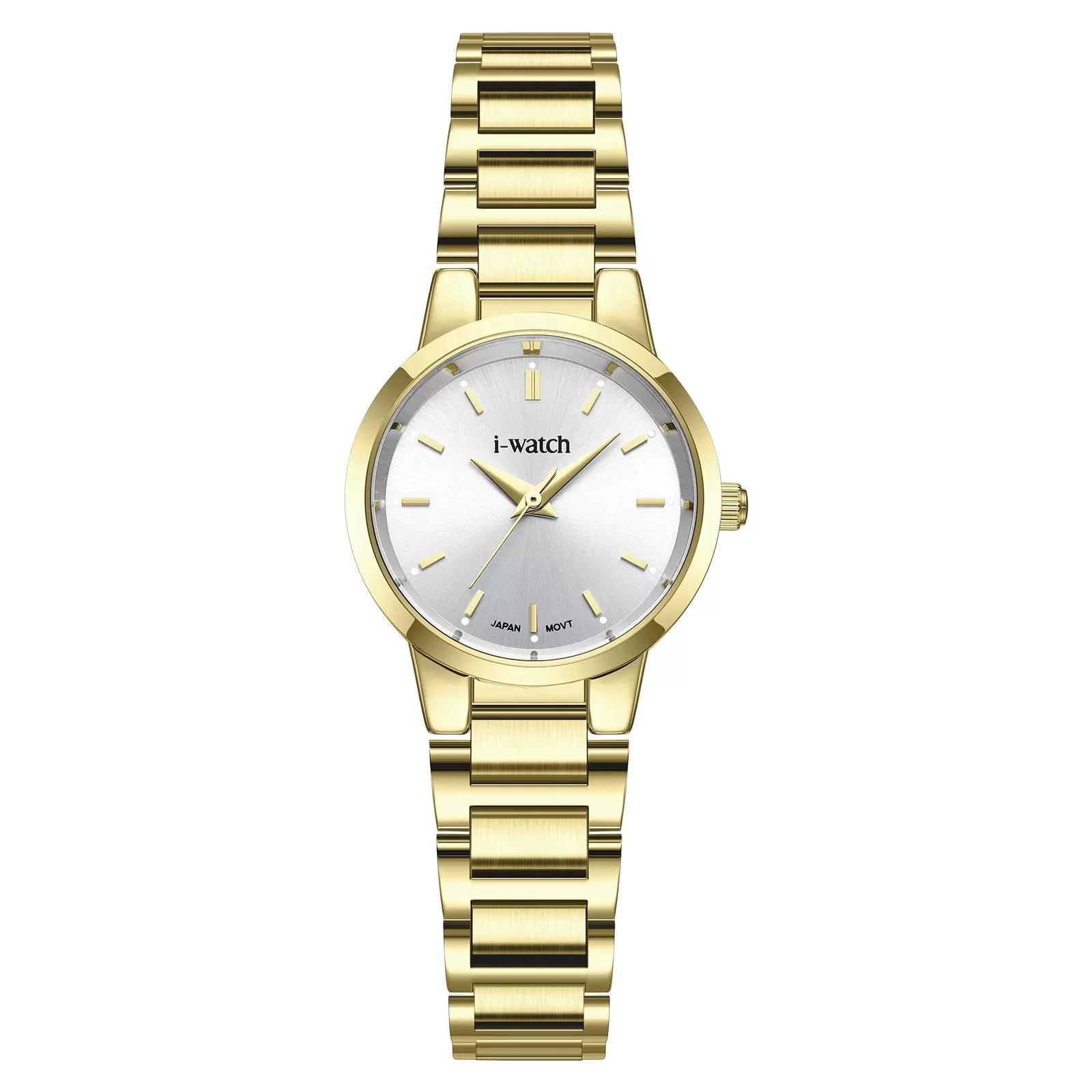 ساعت مچی زنانه iWatch مدل 190285L بند استیل طلایی