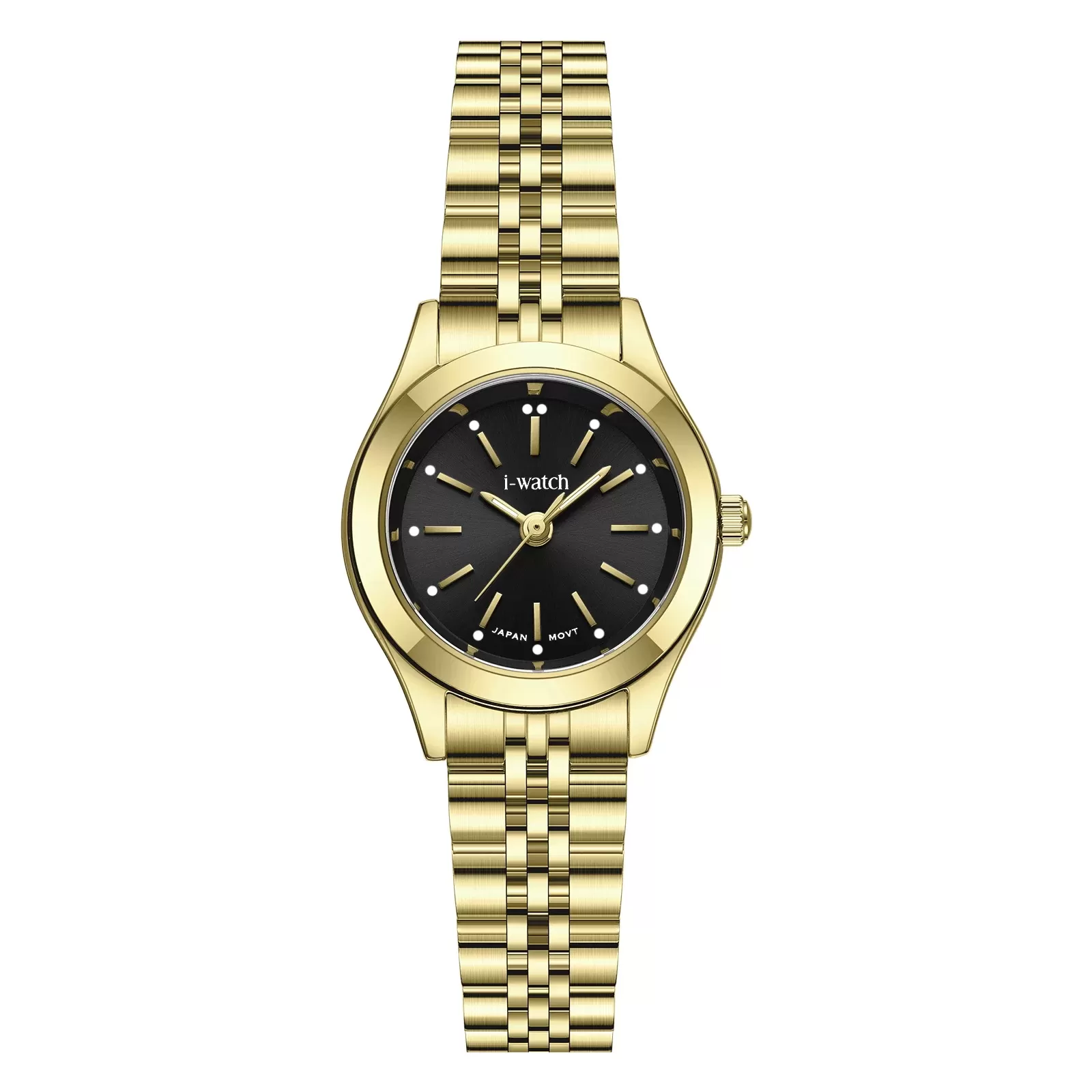 ساعت مچی زنانه iWatch مدل 190292L بند استیل طلایی