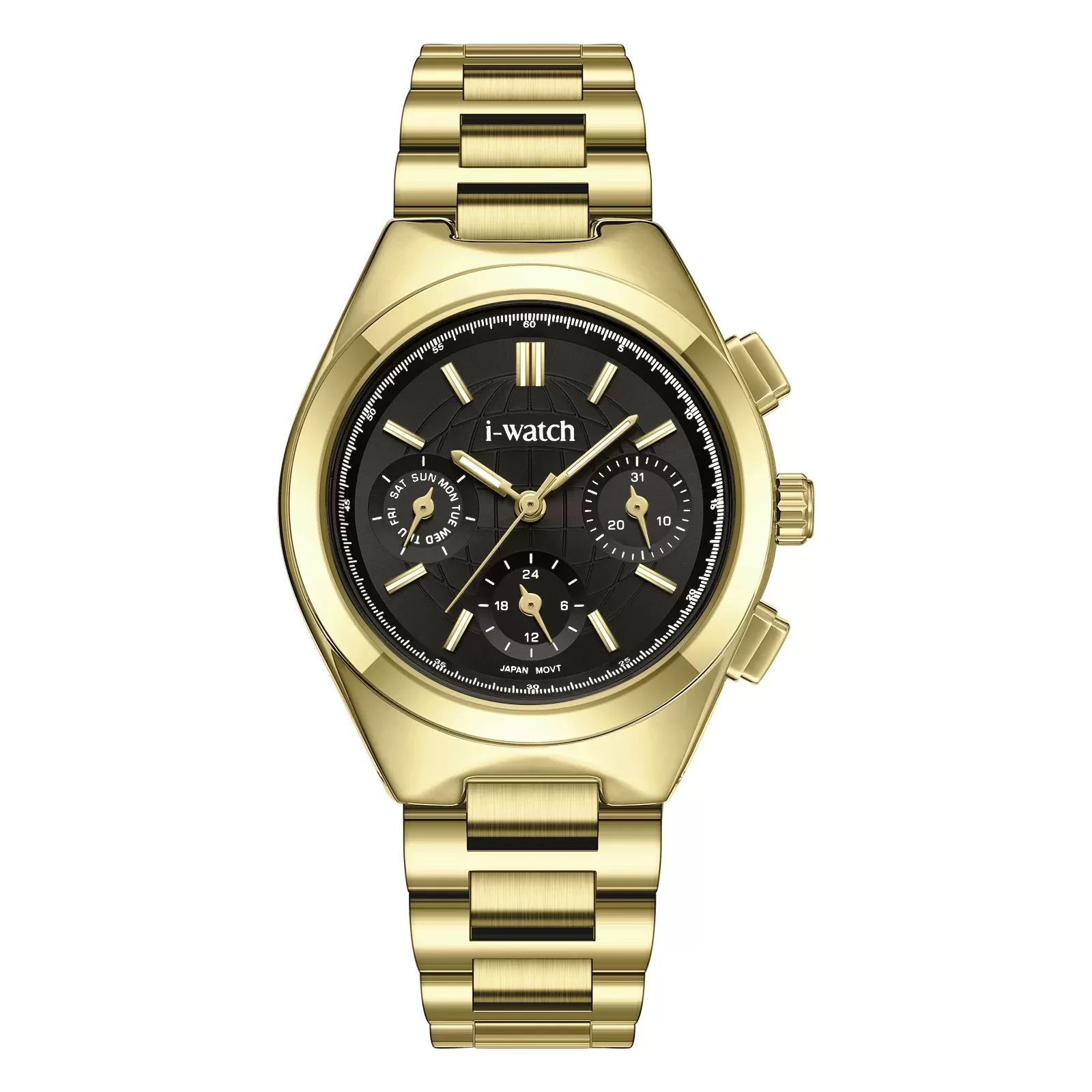 ساعت مچی iWatch مدل 190328L طلایی بند استیل