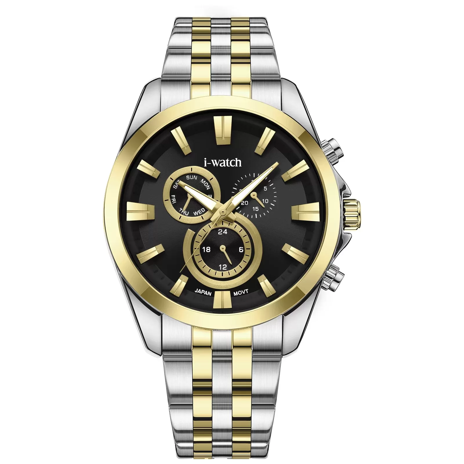 ساعت مچی زنانه iWatch مدل 190325M بند استیل طلایی