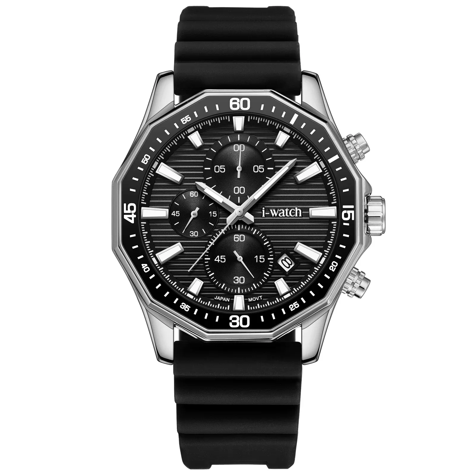 ساعت مچی مردانه برند iWatch مدل 190313M بند سیلیکونی سبز