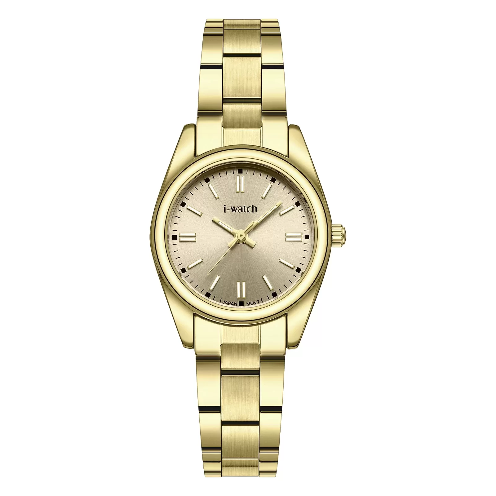 ساعت مچی زنانه iWatch مدل 190291L بند استیل طلایی