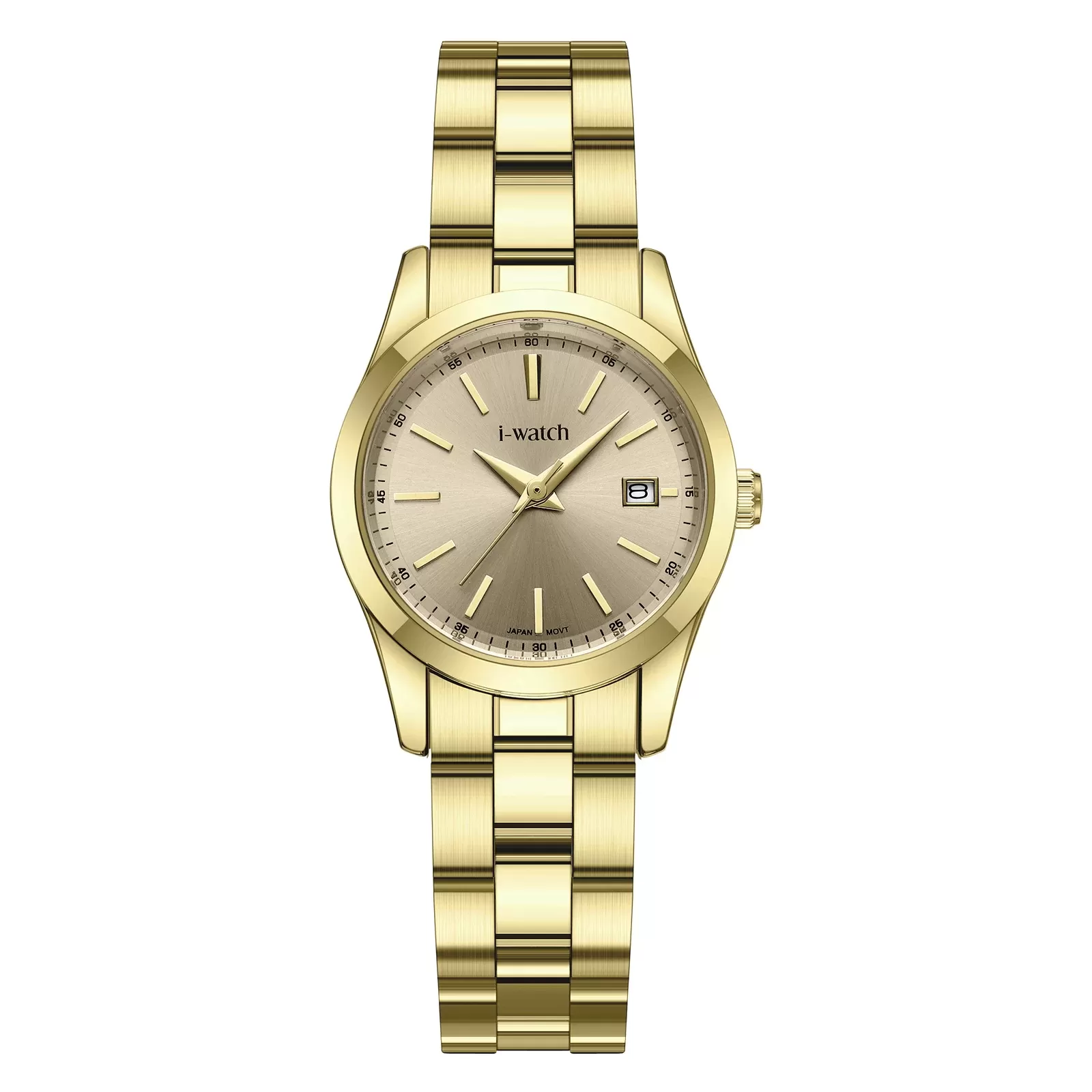 ساعت مچی iWatch مدل 190335L بند استیل طلایی