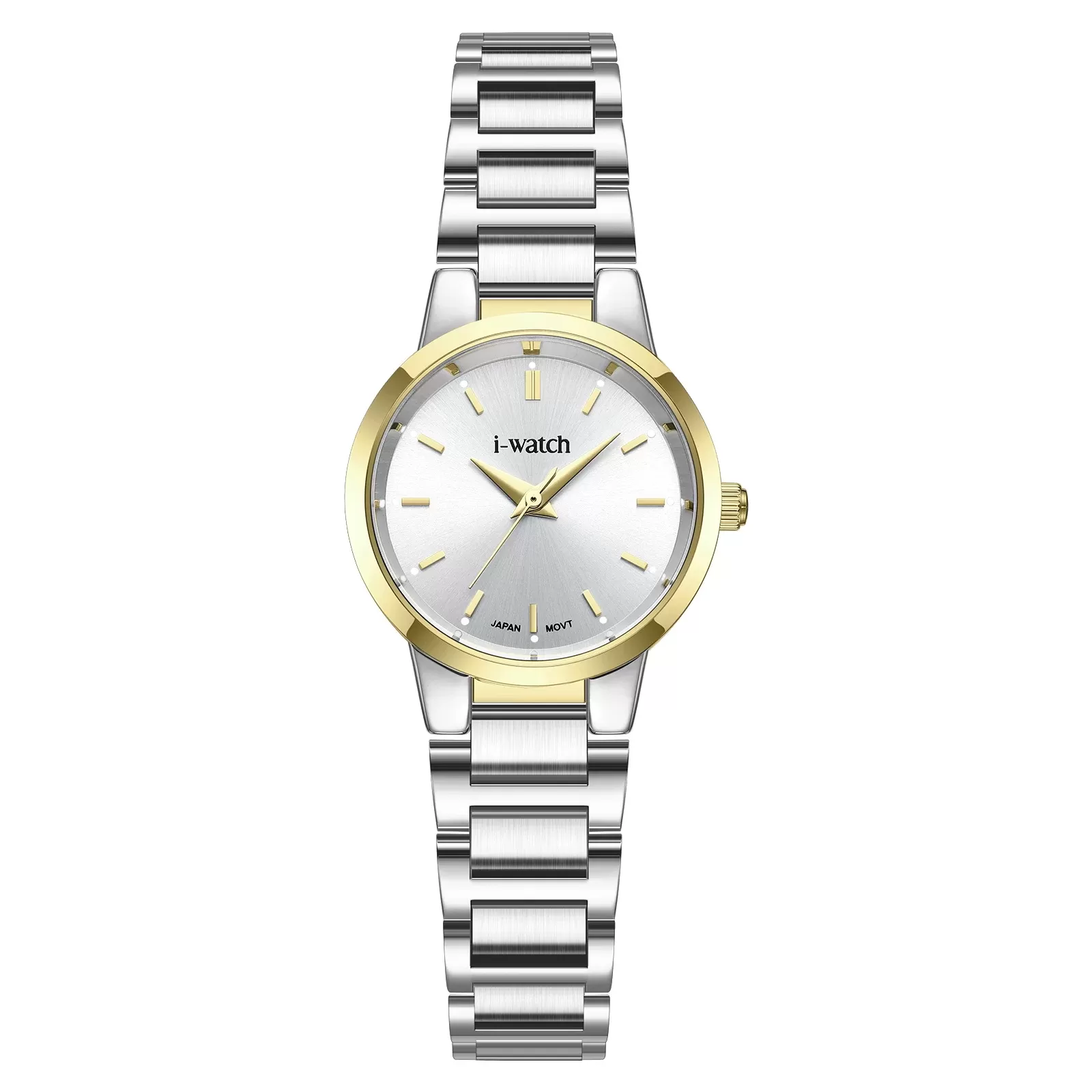 ساعت مچی زنانه iWatch مدل 190285L بند استیل طلایی
