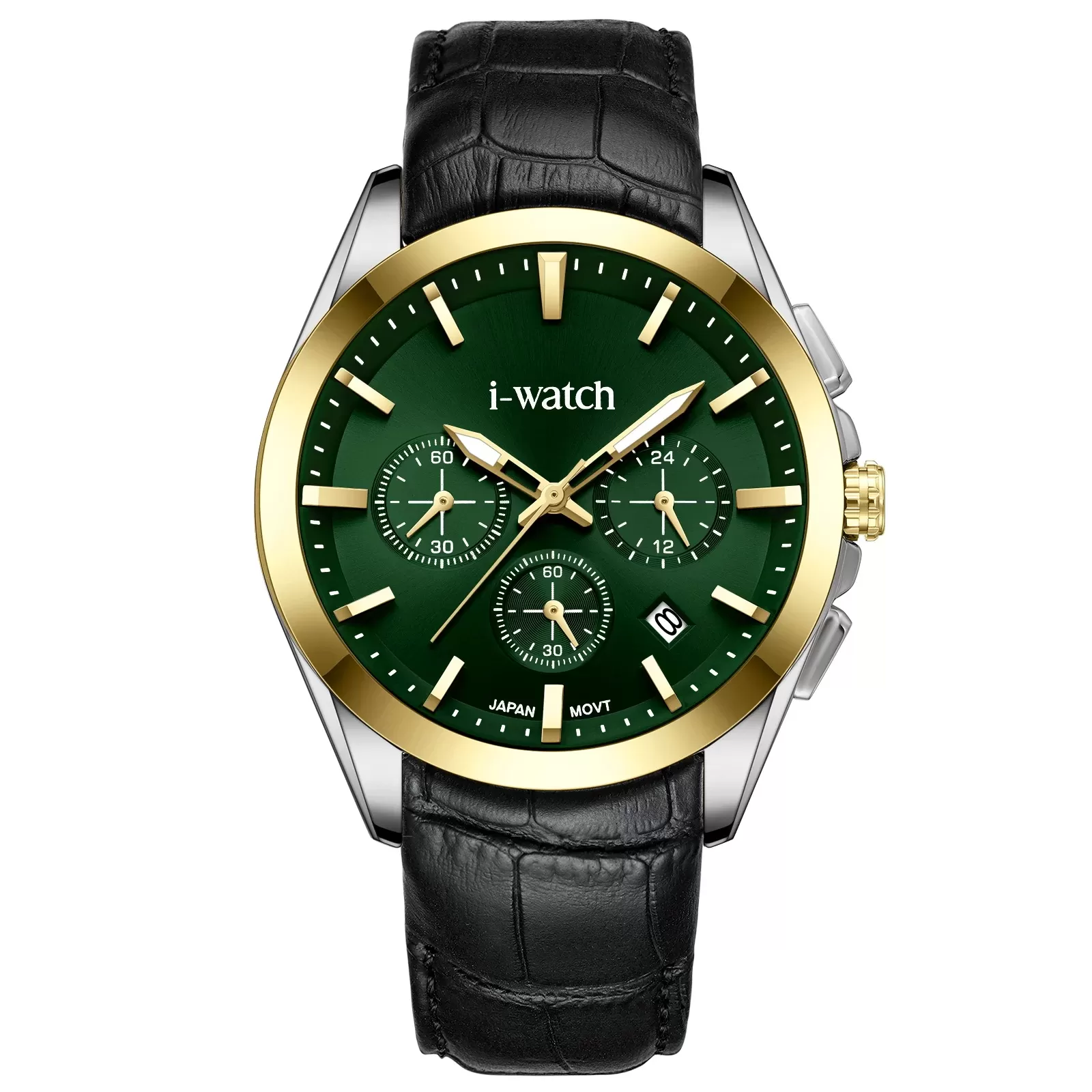 ساعت مچی مردانه برند iWatch مدل 190319M بند چرم مشکی