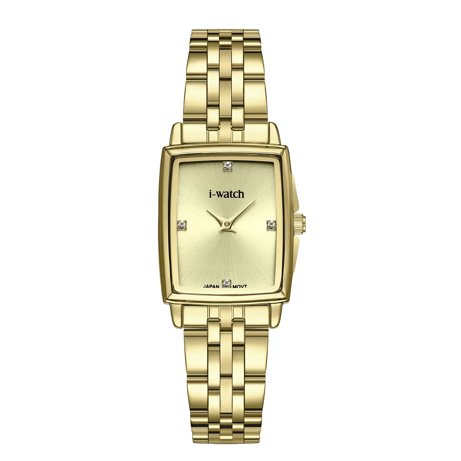 ساعت مچی زنانه iWatch مدل 190288L بند استیل طلایی