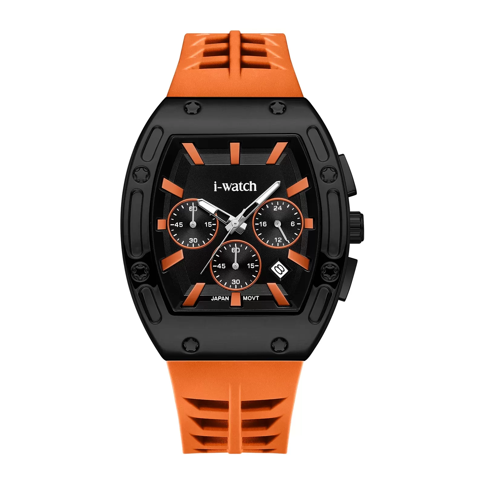 ساعت مچی iWatch مدل 190314M بند سیلیکونی سبز و بدنه طلایی