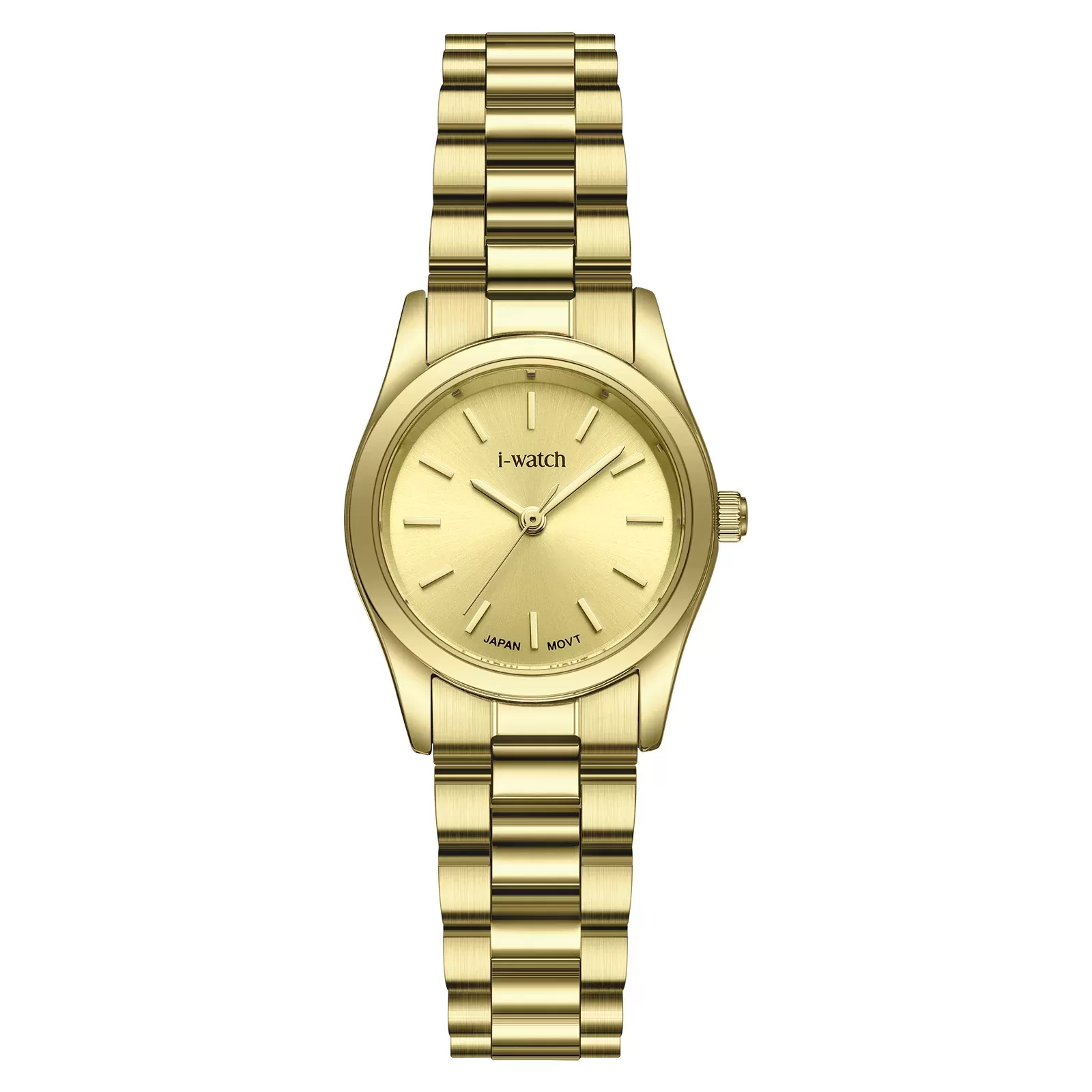 ساعت مچی زنانه برند iWatch مدل 190300L بند استیل طلایی