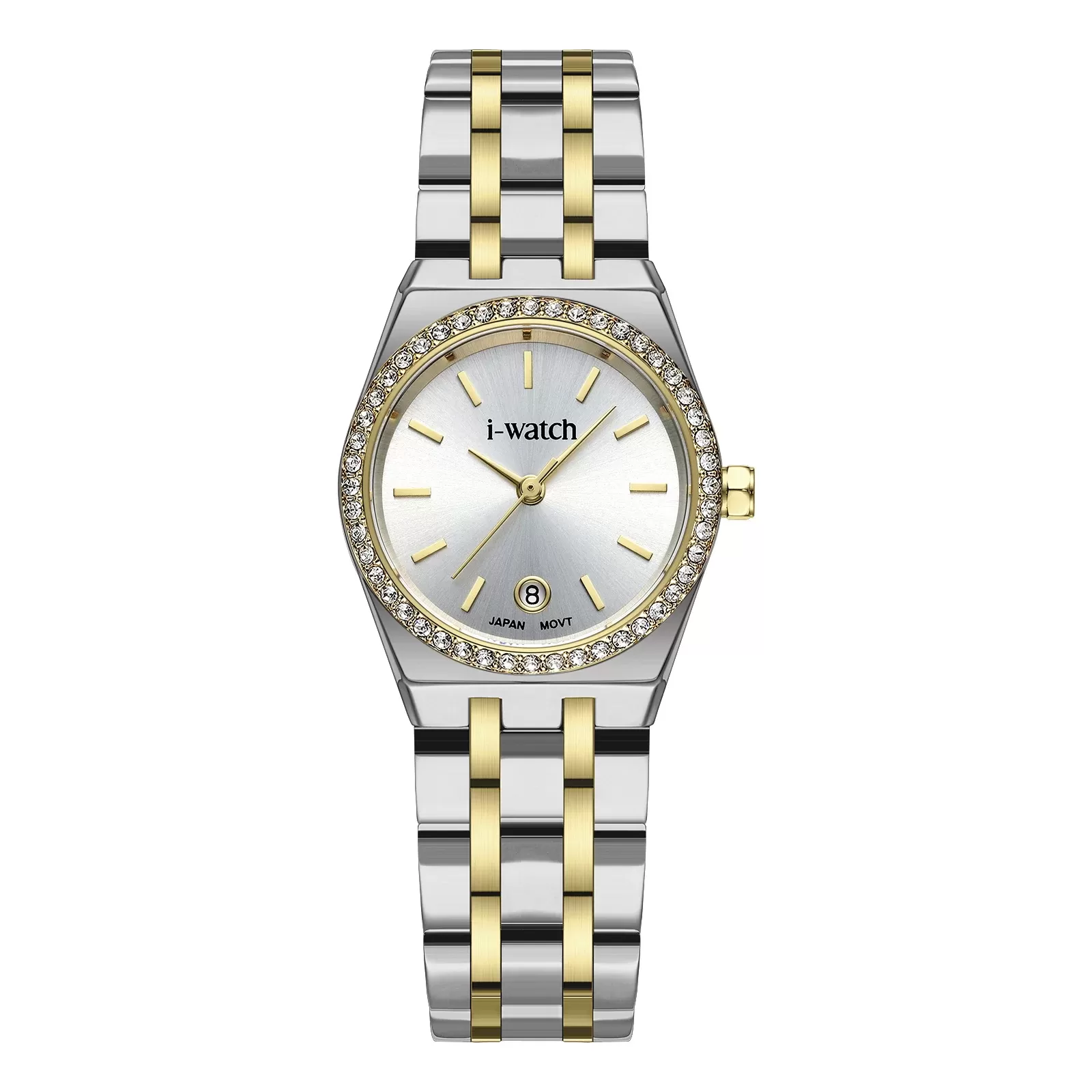 ساعت مچی زنانه برند iWatch مدل 190331LD بند استیل طلایی