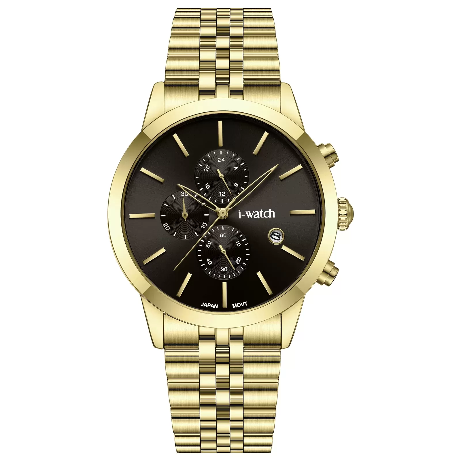 ساعت مچی مردانه iWatch مدل 190323M بند استیل طلایی