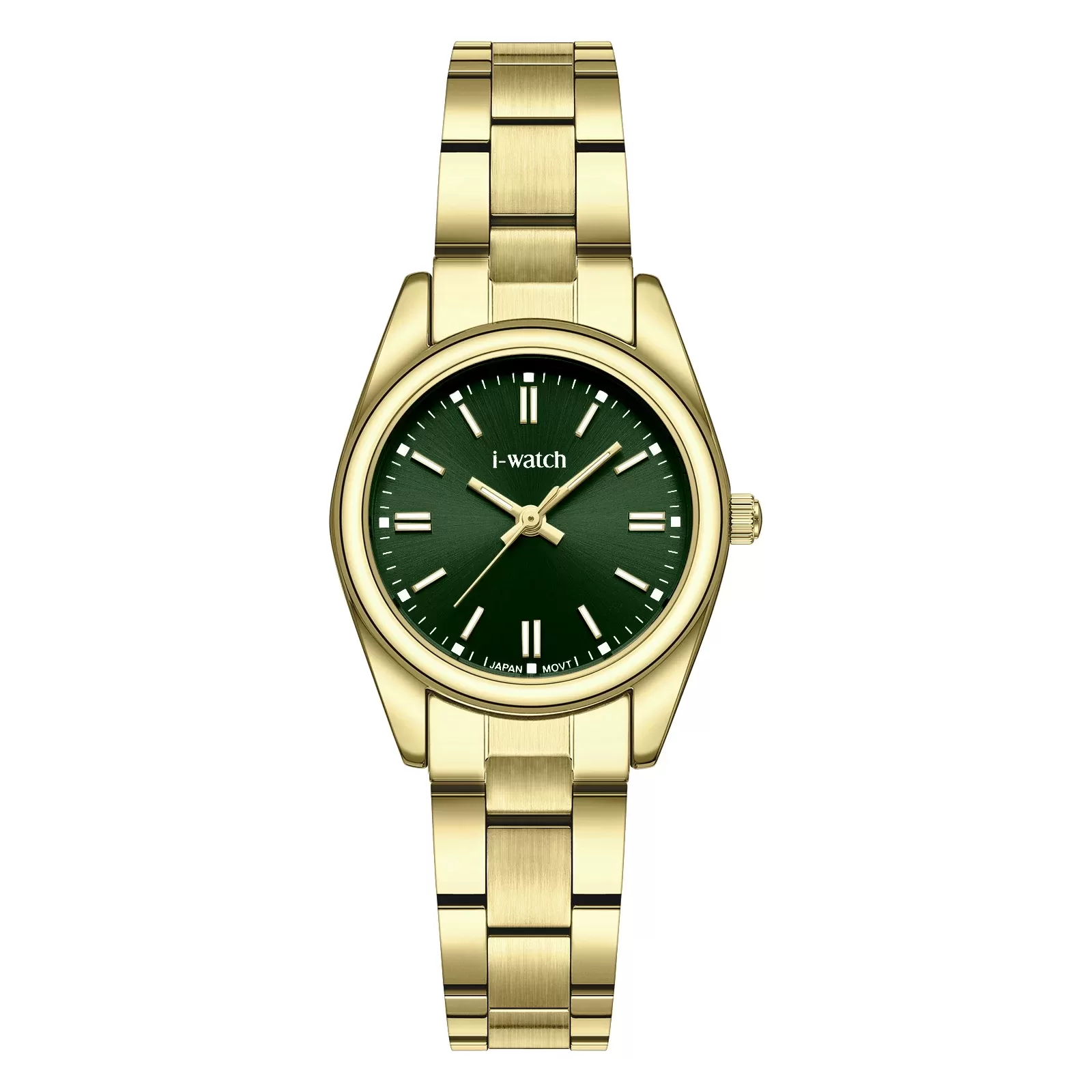 ساعت مچی زنانه iWatch مدل 190291L بند استیل طلایی