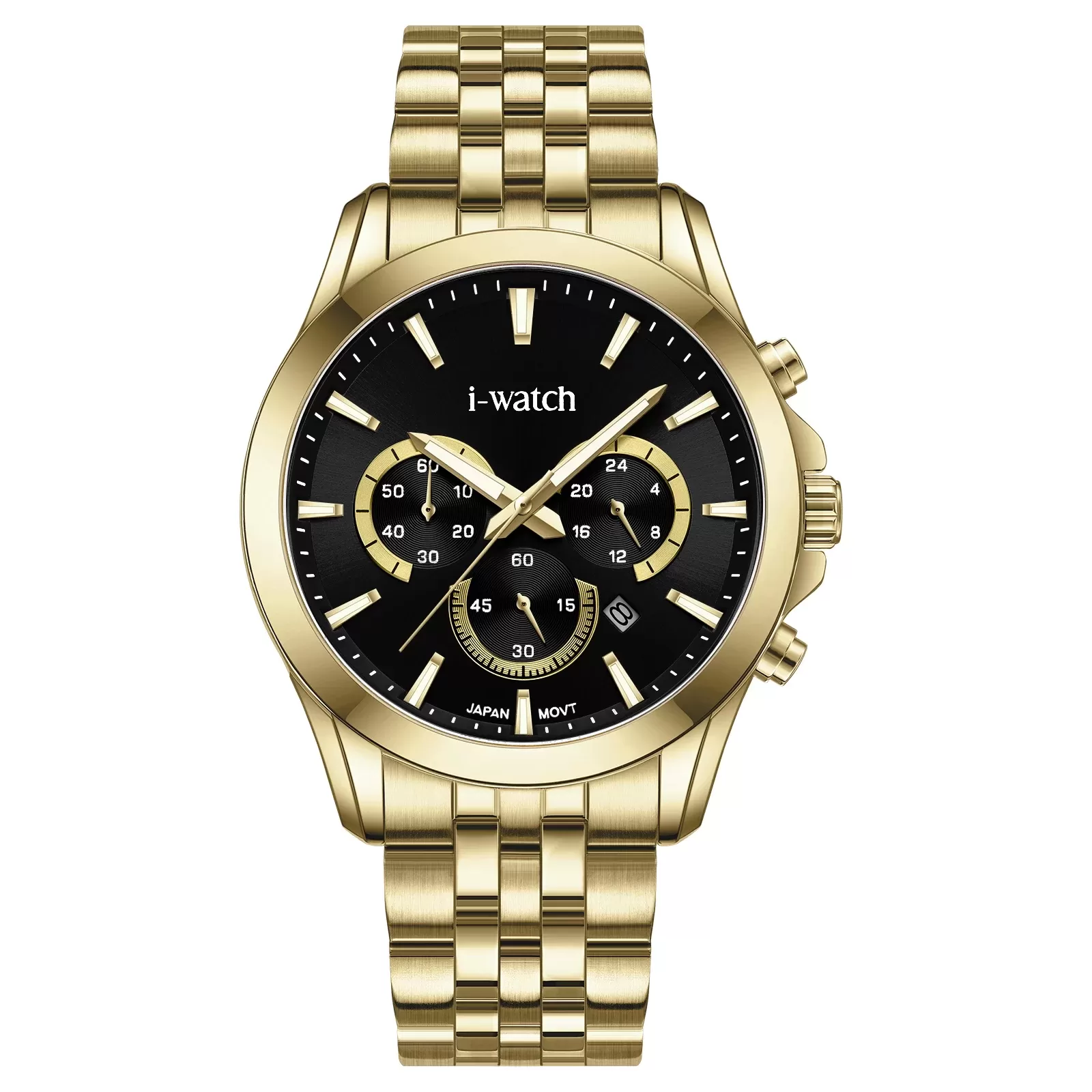 ساعت مچی برند iWatch مدل 190303M طلایی بند استیل