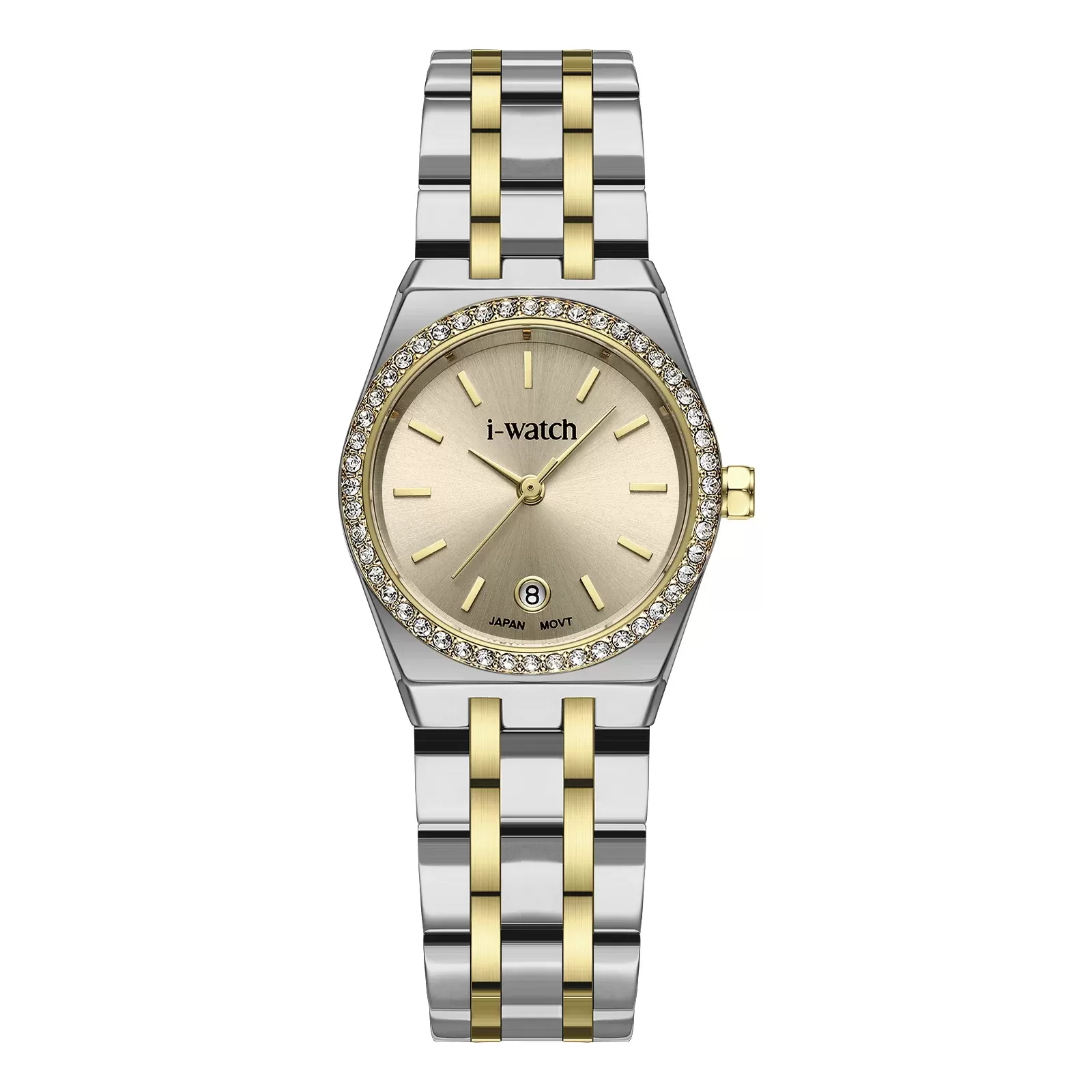ساعت مچی زنانه برند iWatch مدل 190331LD بند استیل طلایی