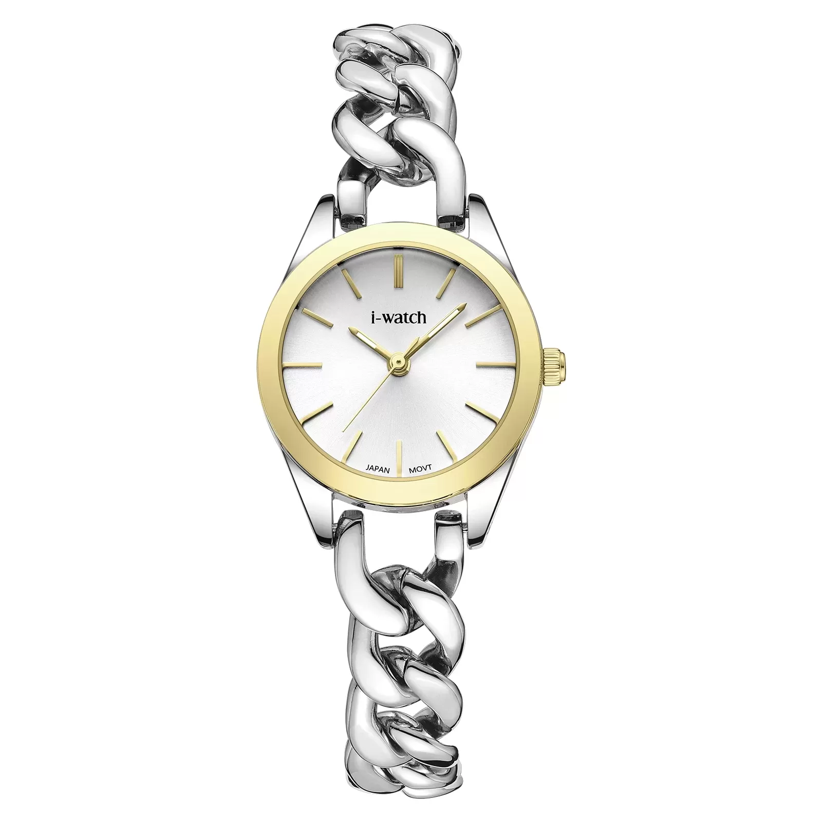 ساعت مچی زنانه iWatch مدل 190289L بند استیل طلایی