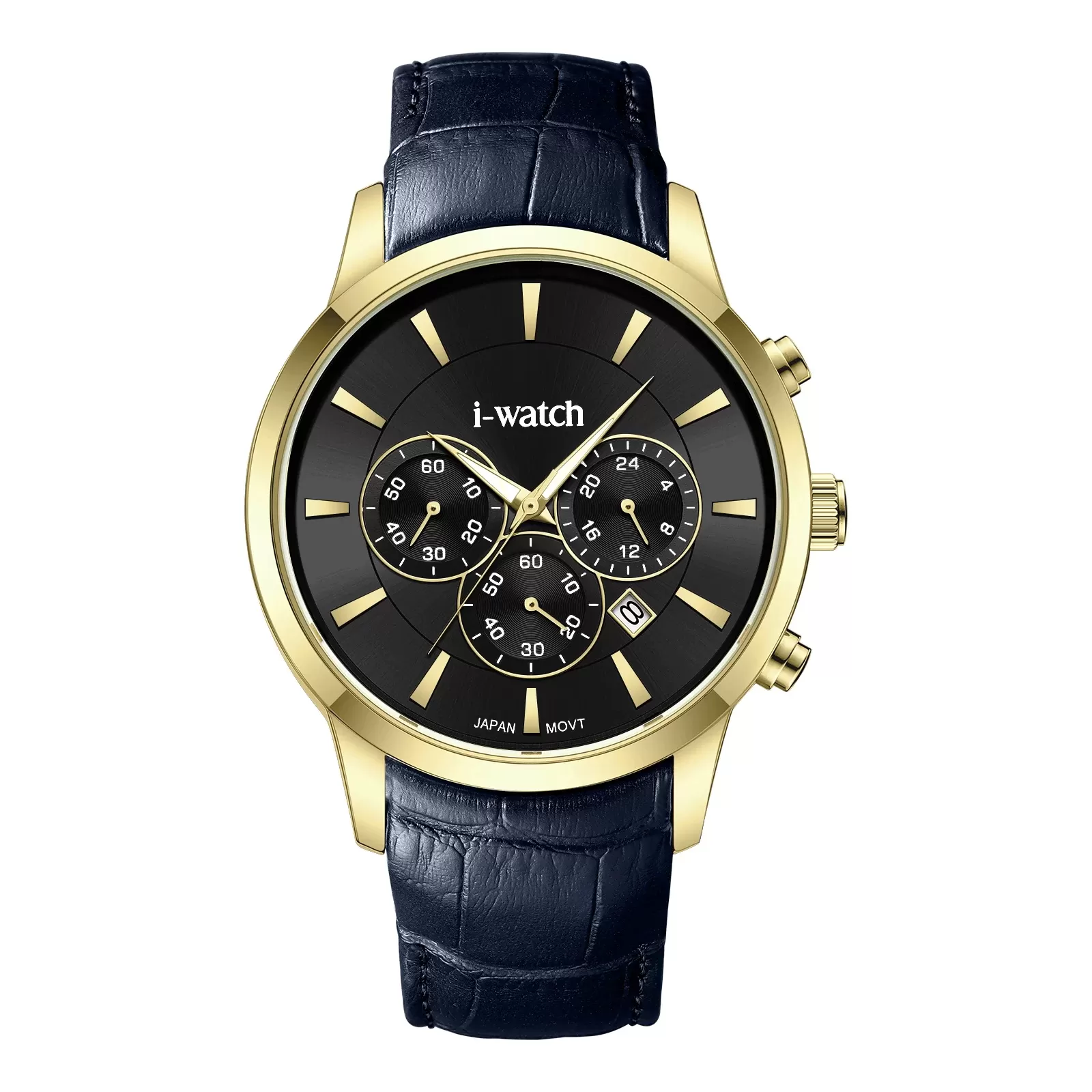 ساعت مچی مردانه برند iWatch مدل 190320M بند چرم مشکی