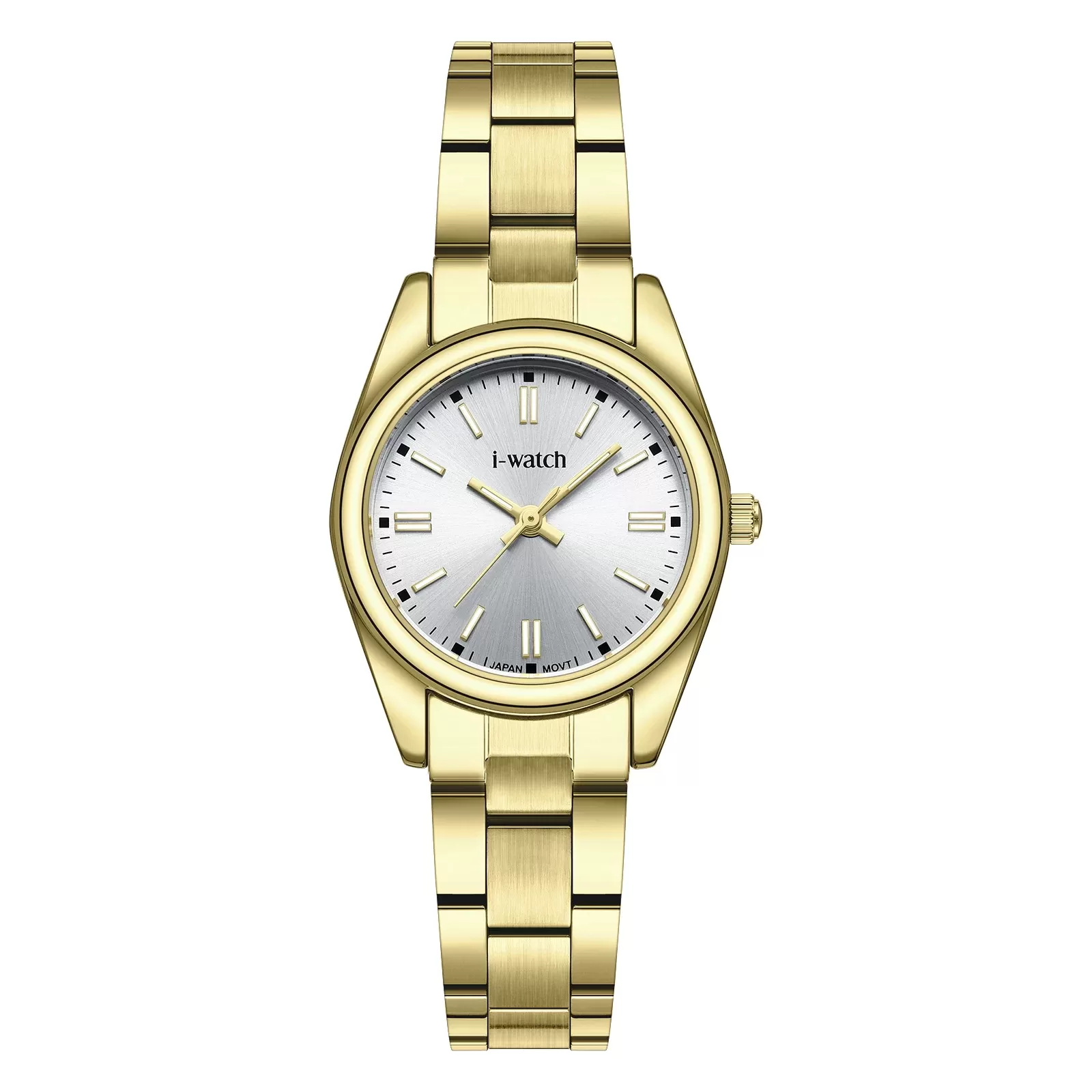 ساعت مچی زنانه iWatch مدل 190291L بند استیل طلایی