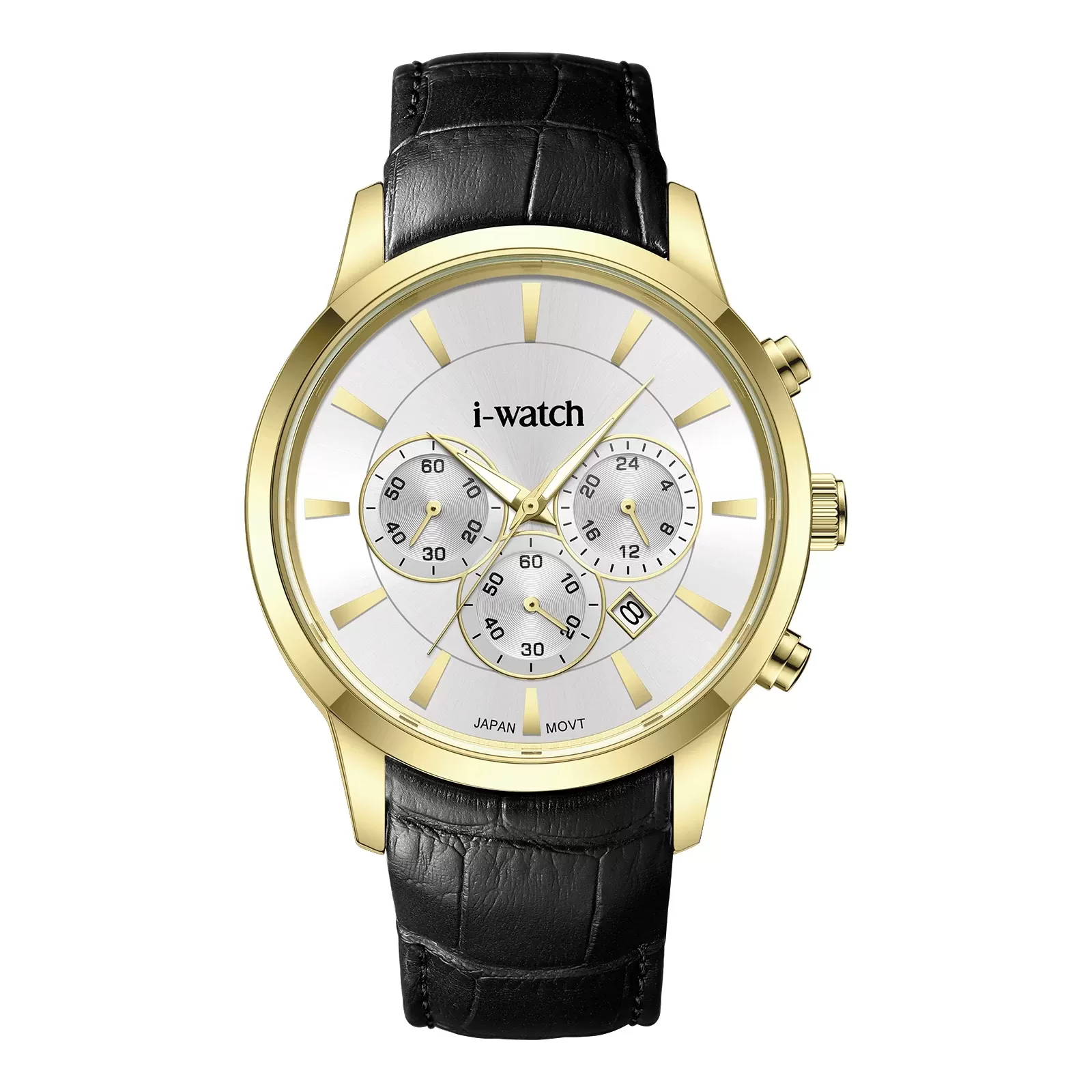 ساعت مچی مردانه برند iWatch مدل 190320M بند چرم مشکی
