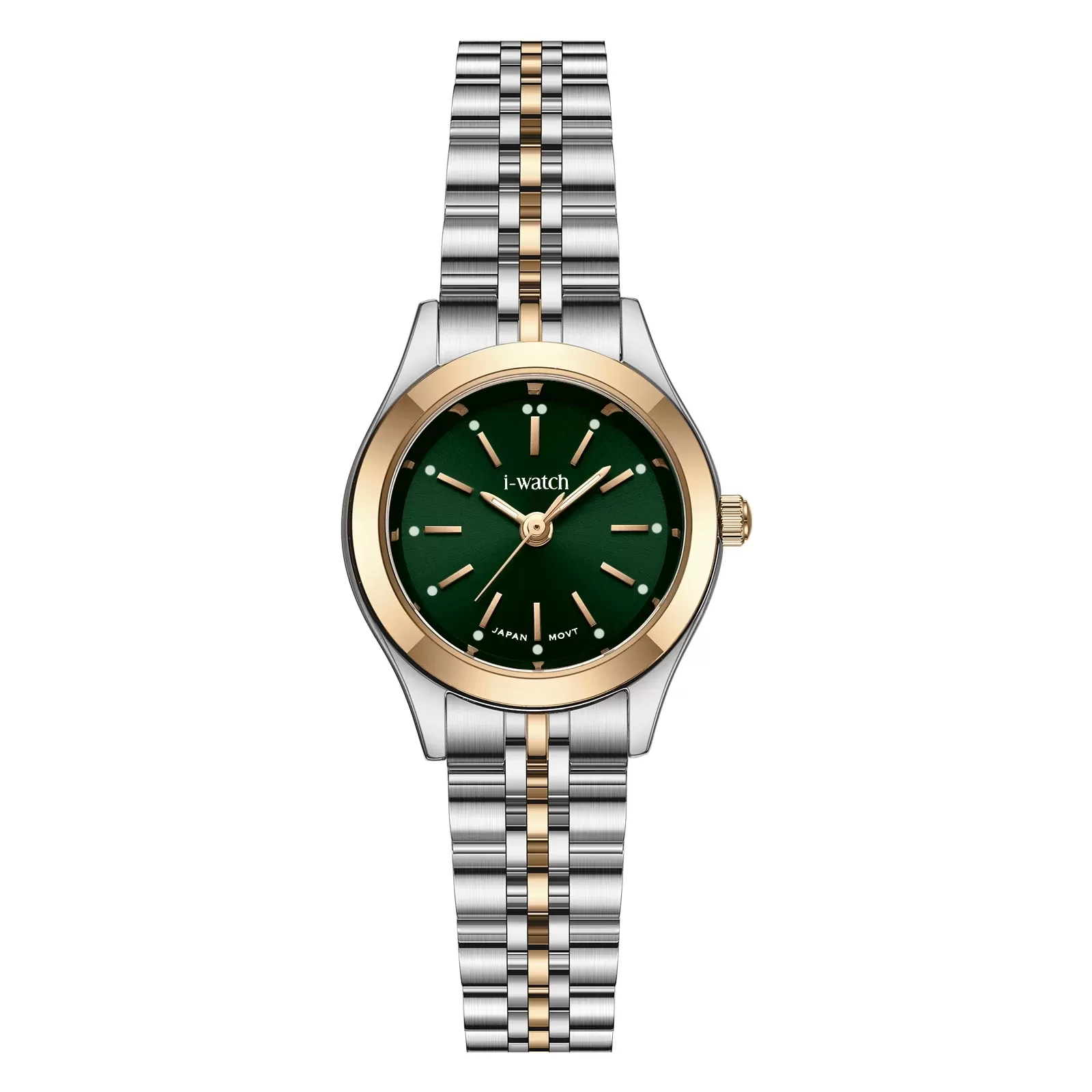 ساعت مچی زنانه iWatch مدل 190292L بند استیل طلایی