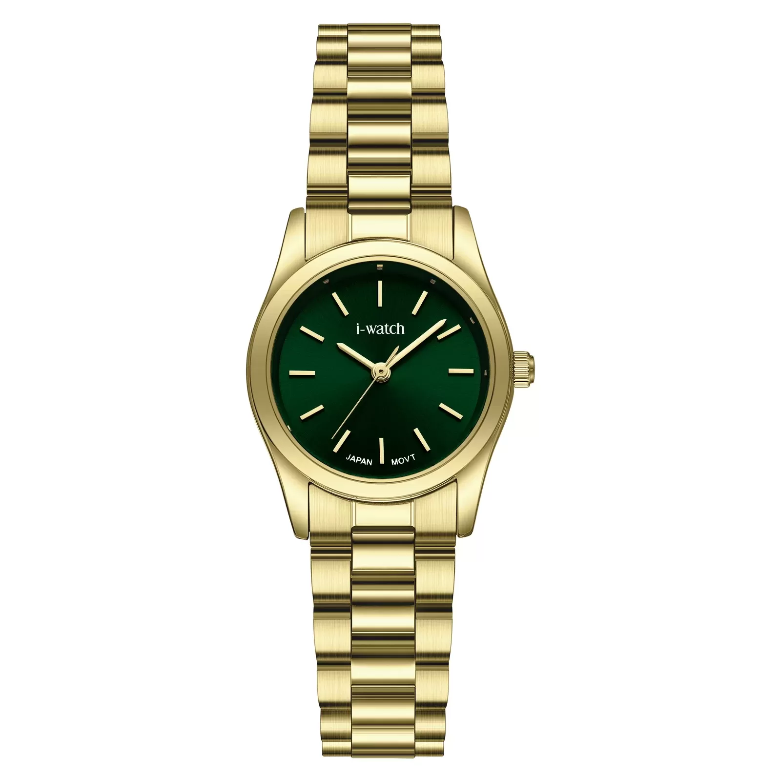 ساعت مچی زنانه برند iWatch مدل 190300L بند استیل طلایی