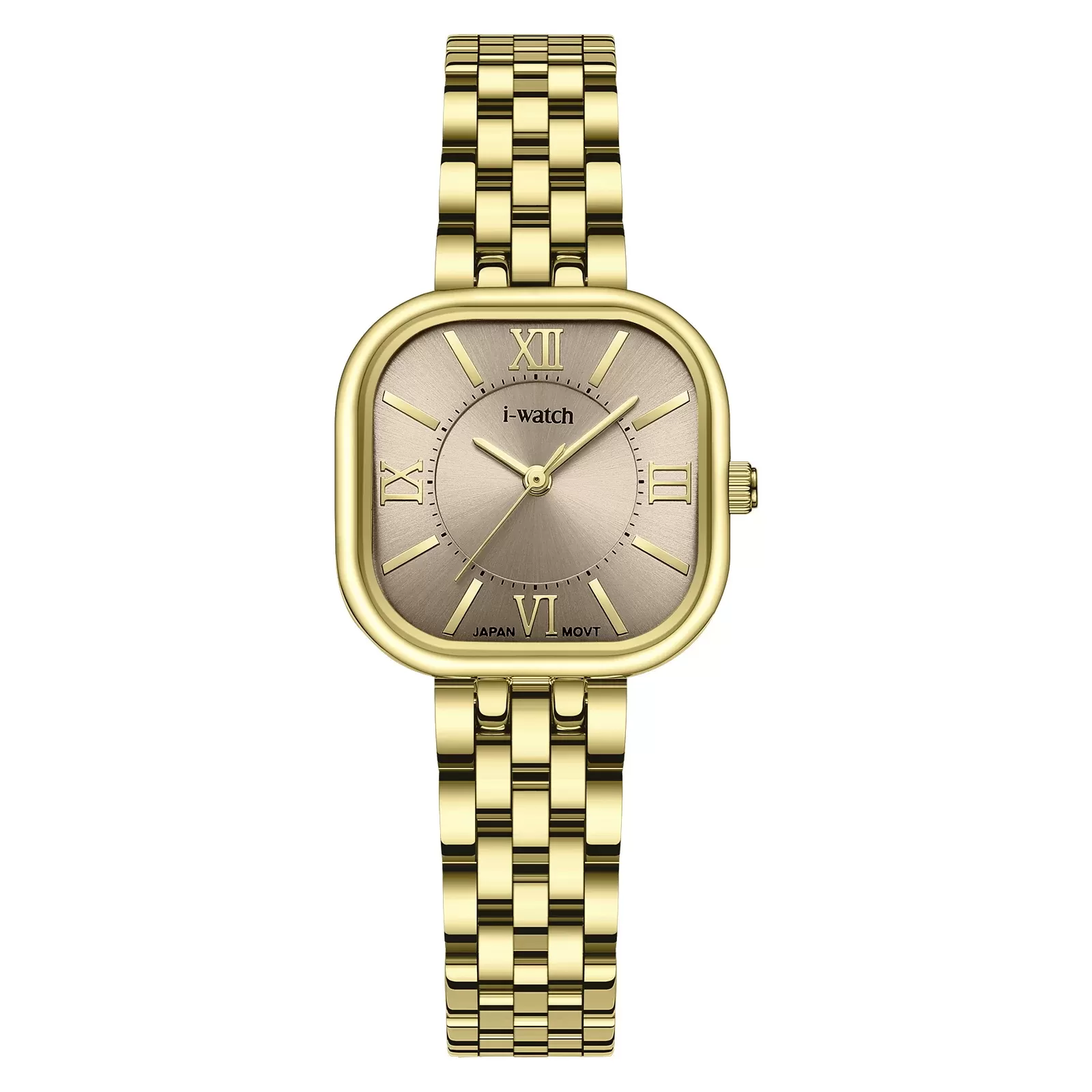 ساعت مچی زنانه iWatch مدل 190287L طلایی بند استیل