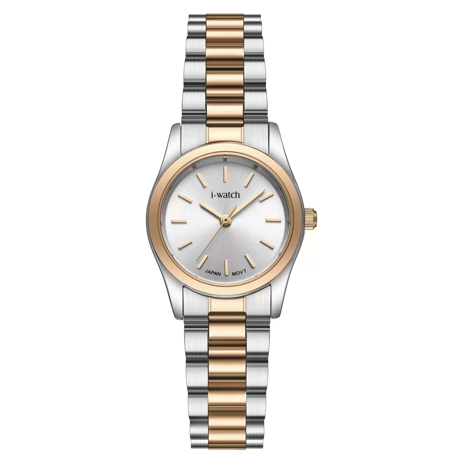 ساعت مچی زنانه برند iWatch مدل 190300L بند استیل طلایی