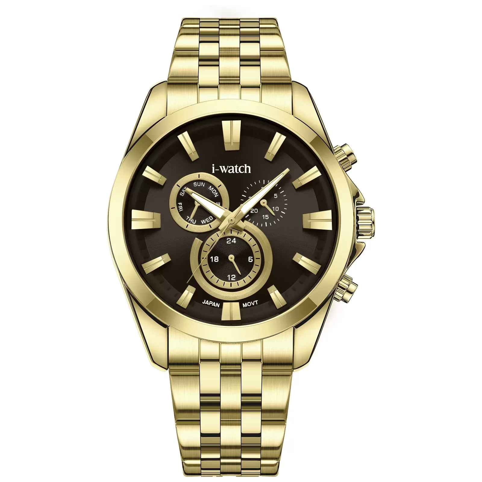 ساعت مچی زنانه iWatch مدل 190325M بند استیل طلایی