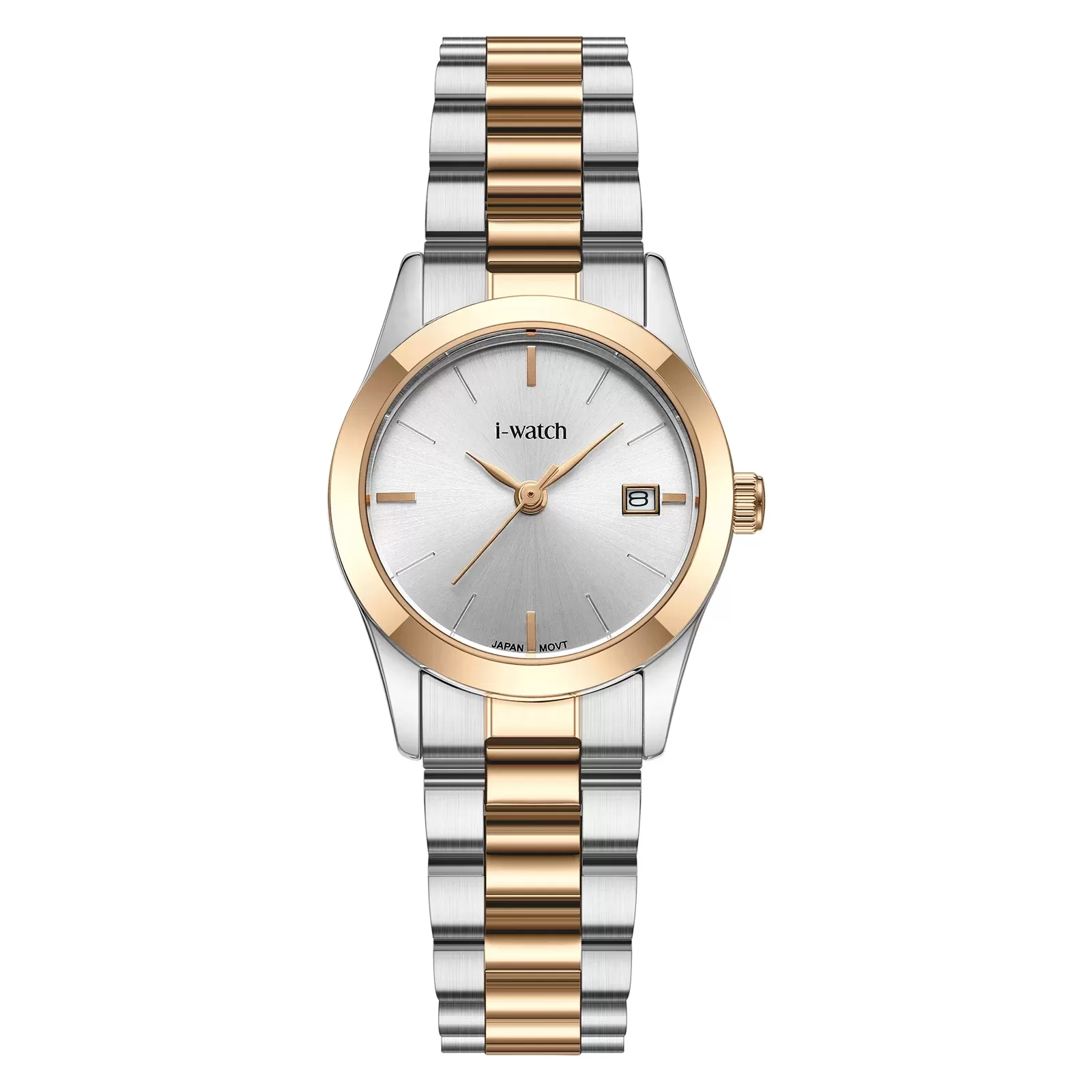 ساعت مچی زنانه برند iWatch مدل 190333L بند استیل طلایی