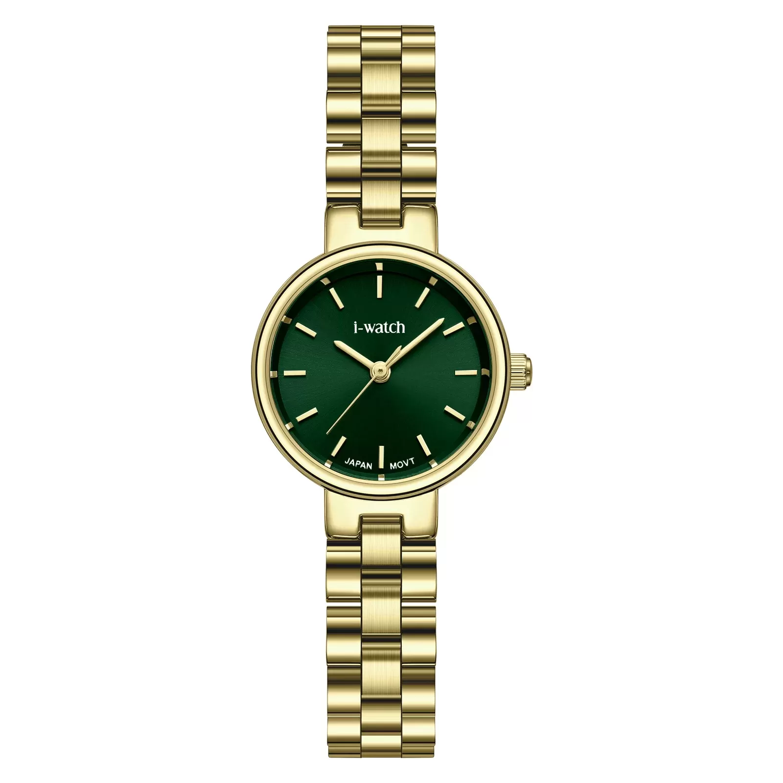 ساعت مچی زنانه iWatch مدل 190301L بند استیل طلایی